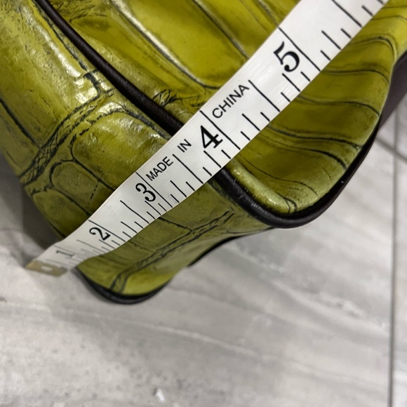 Coldwater Creek 90’s Vintage Faux Crocodile Lime Green Purse - Picture 12 of 12